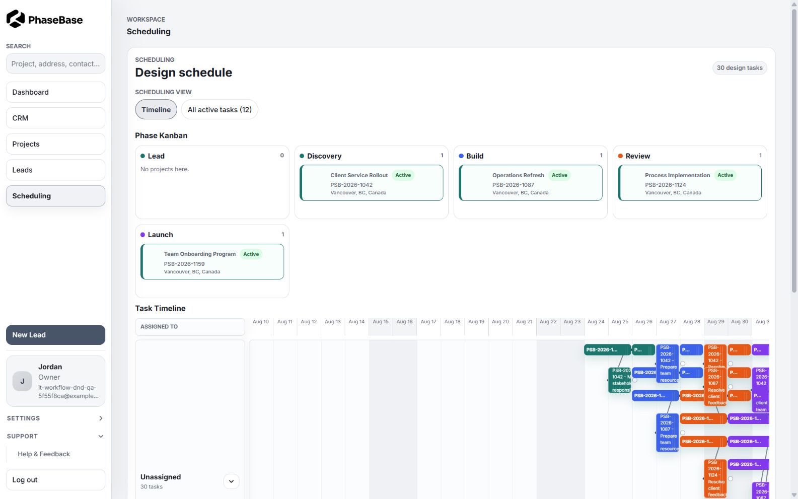 04 / Time and dependencies in the PhaseBase application